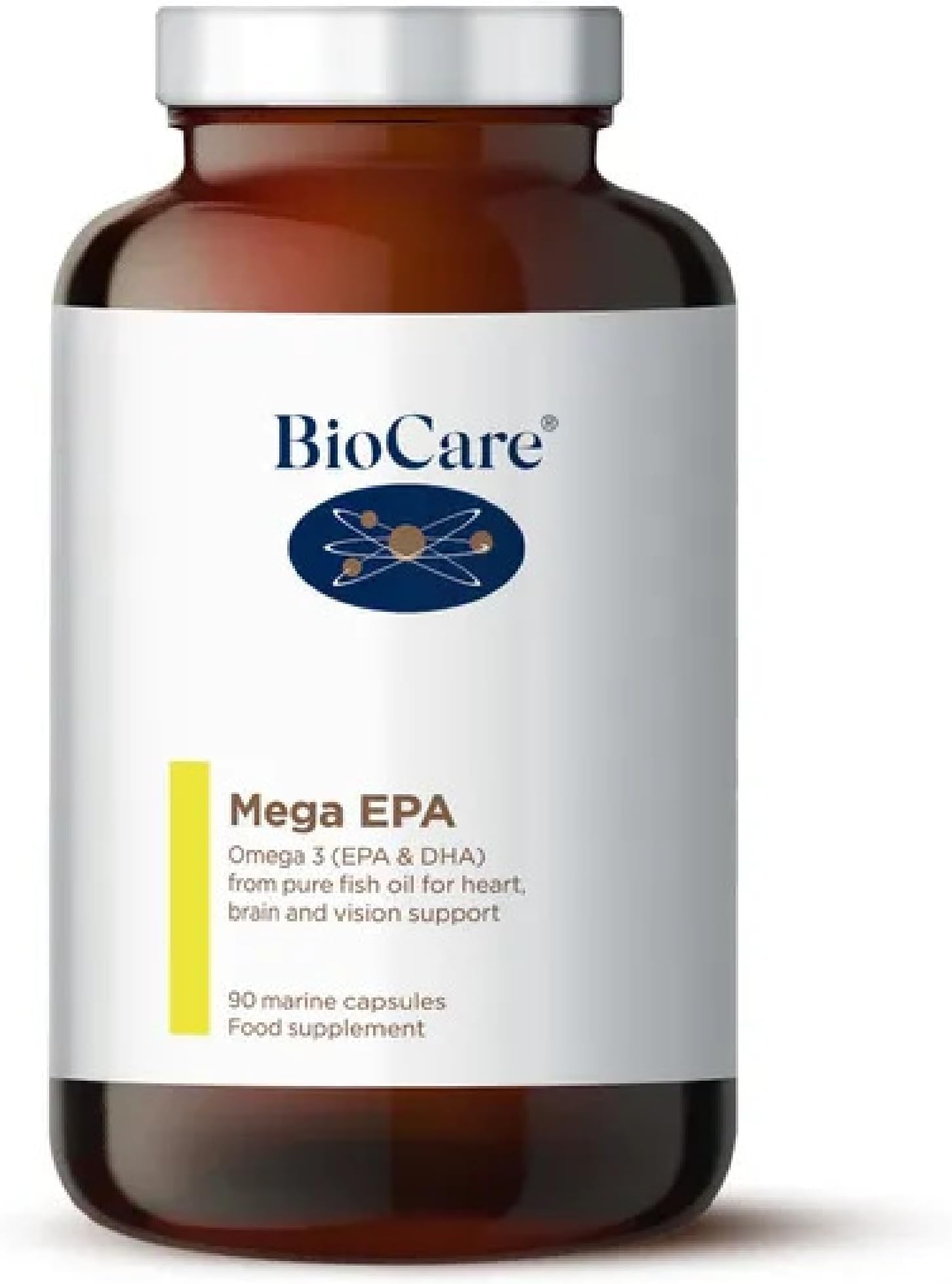 BioCare Mega EPA | Marine Capsules | Omega-3 Fatty Acids, EPA & DHA from Pure Fish Oil | for Heart, Brain & Vision Support - 90 Capsules