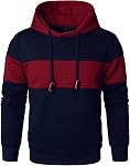 HOOD CREW Hommes manches longues Plaid Sweatshirts à capuche Patchwork Couleur Pullover Hoodies avec cordon de serrage