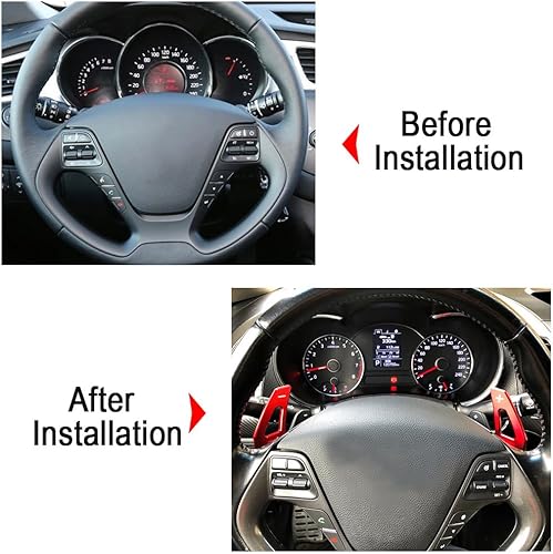 Miniatura 6 de Aluminio Cambio Paddle Extensión Volante Accesorios Adhesivo para Kia Cadenza (2014-2016) Para Kia Forte (2014-2018) Para Kia Forte Koup(2014-2016)