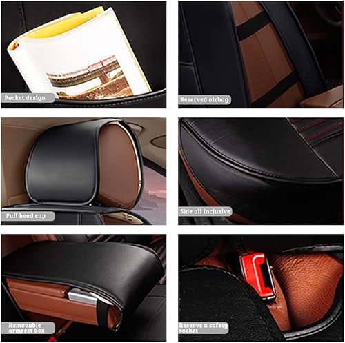 Miniatura 7 de Fundas de 5 asientos entrega en Estados Unidos para GLS 450 - Juego completo de cojines de piel sintética para asiento delantero y trasero,