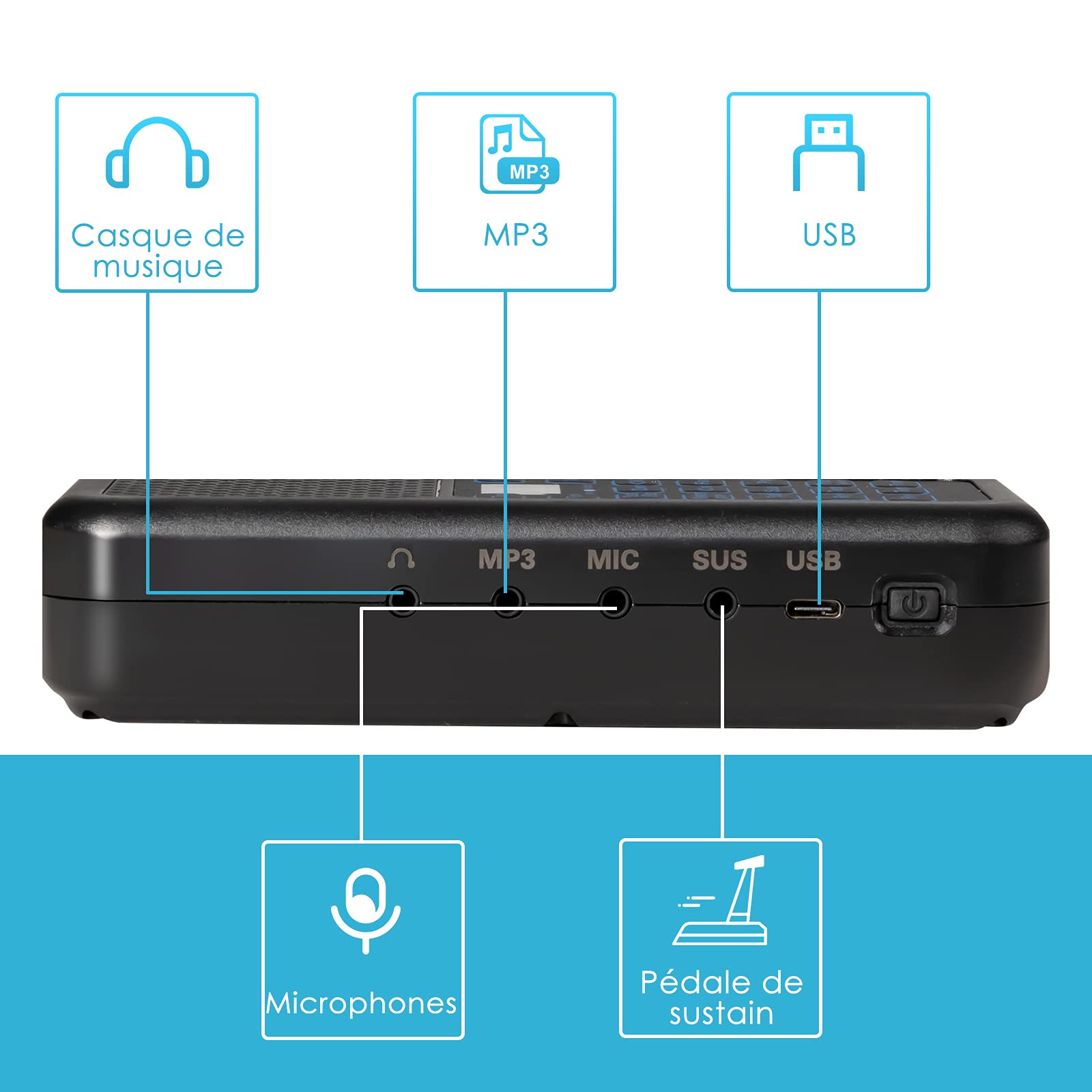 GOPLUS Piano Numérique avec Clavier de 88 Touches, Piano Electrique avec Touches Détachable en 2 Pianos à 44 Touches, Piano portable avec Fonction MIDI et Bluetooth, Pédale et Batterie, Noir (Noir)