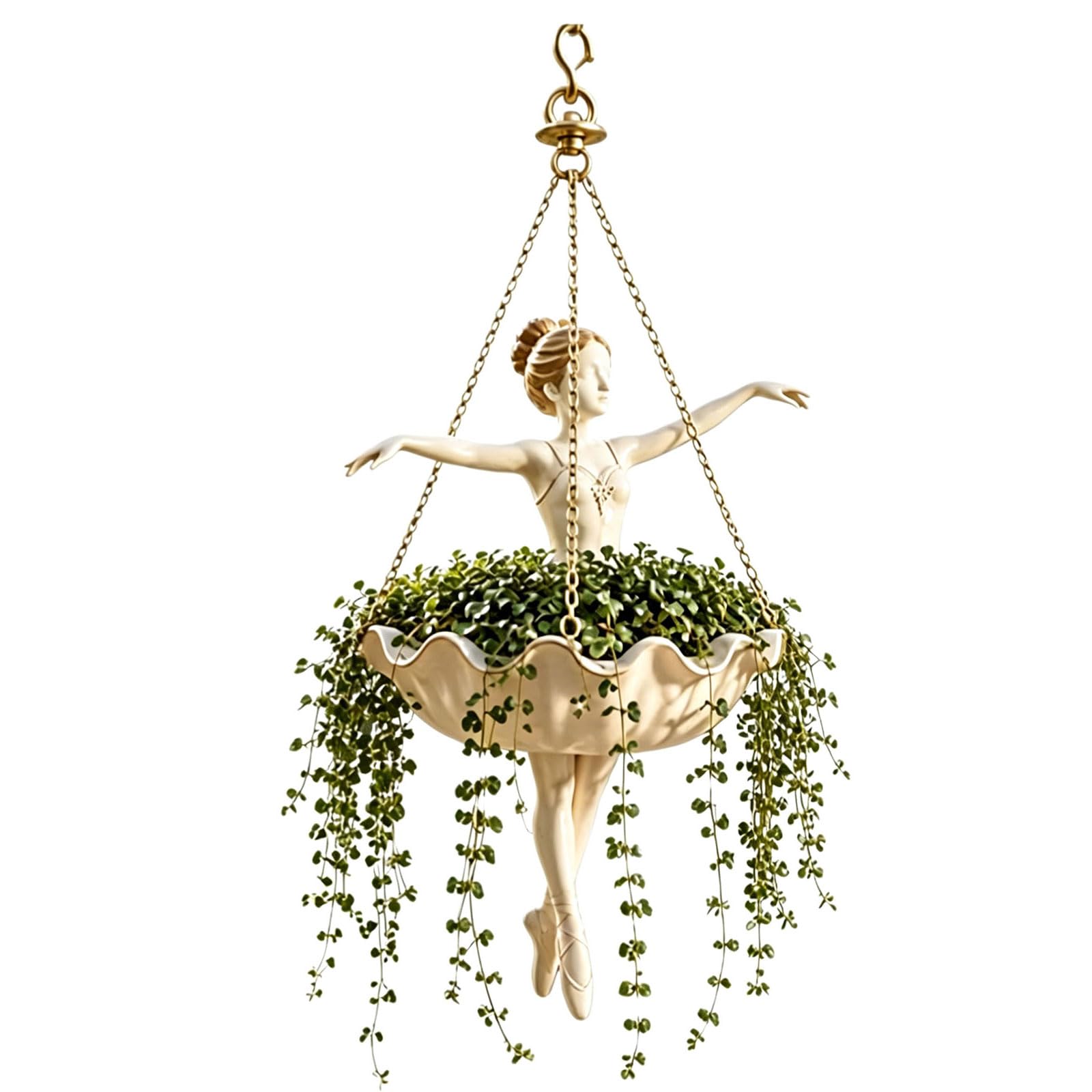 NRGQAXM Ballet Dancer Hanging Planter, Ballerinas-style Hanging Planter Cute Hangings Plant Pot Ballet Statue Flower Pot with Chain Decorative Hangings Flower Pots for Succulents Plant Garden Decor