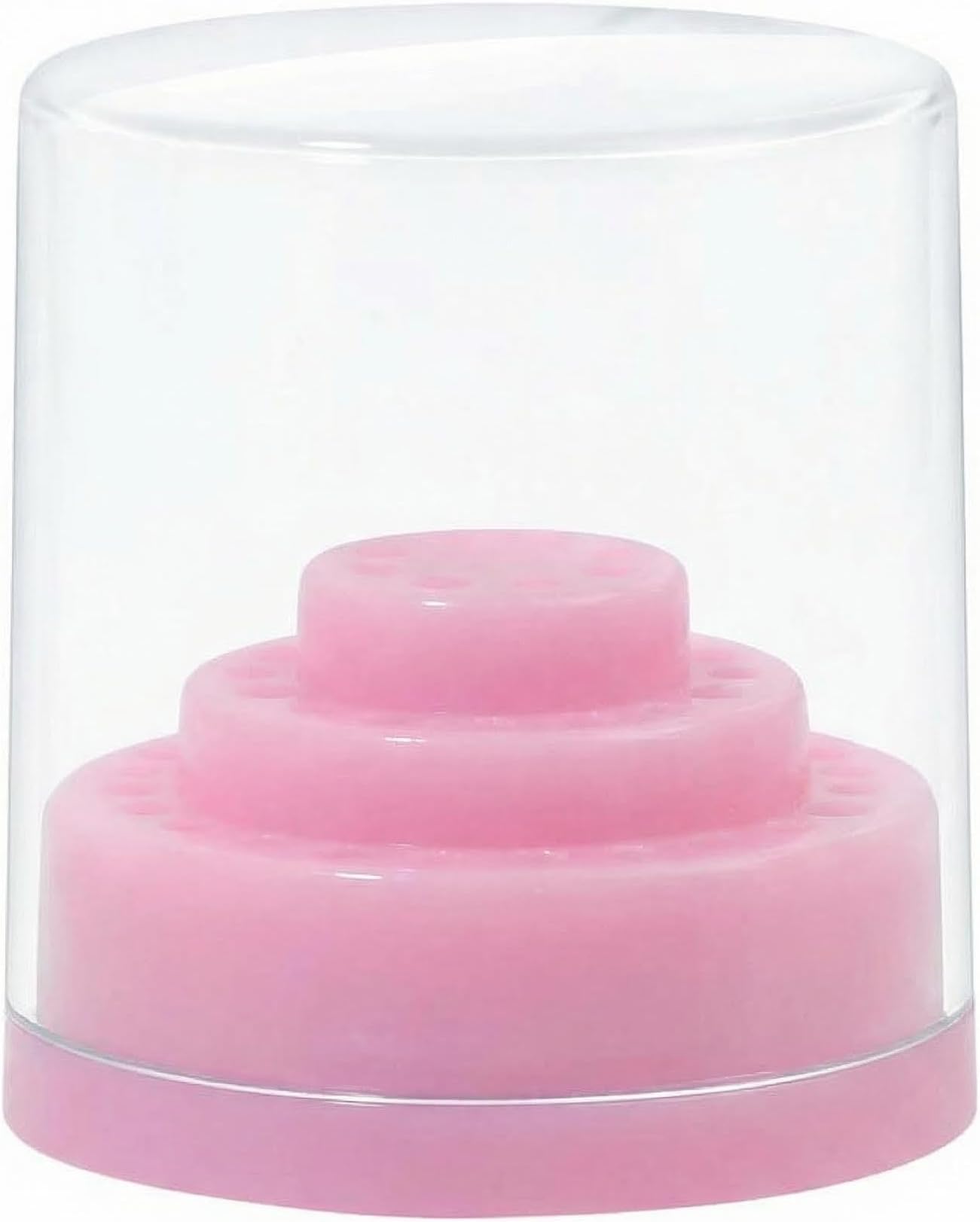Acrylic Nail Drill Bits Holder With 48 Hole Display Organizer For Manicure Tools Pink Variant