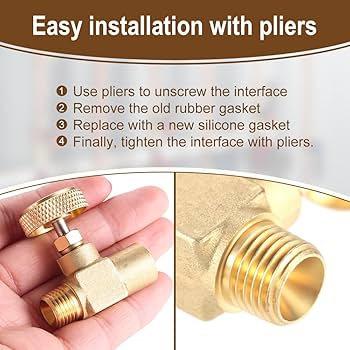 1/4" Brass Needle Valve Propane Butane Gas Adjuster Barbed Spigots 1 Mpa