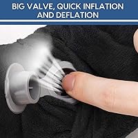 Vista 4 de Almohada inflable de viaje para avión, almohada inflable para el cuello para viajar con terciopelo suave, funda lavable para dormir, avión, tren