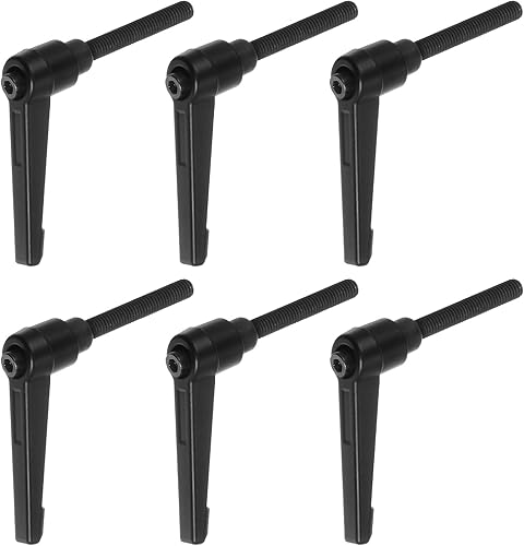HARFINGTON 6 manijas de palanca de sujeción ajustables M6 x 1.969 in, perillas de perno de rosca macho con bloqueo de tornillo giratorio de