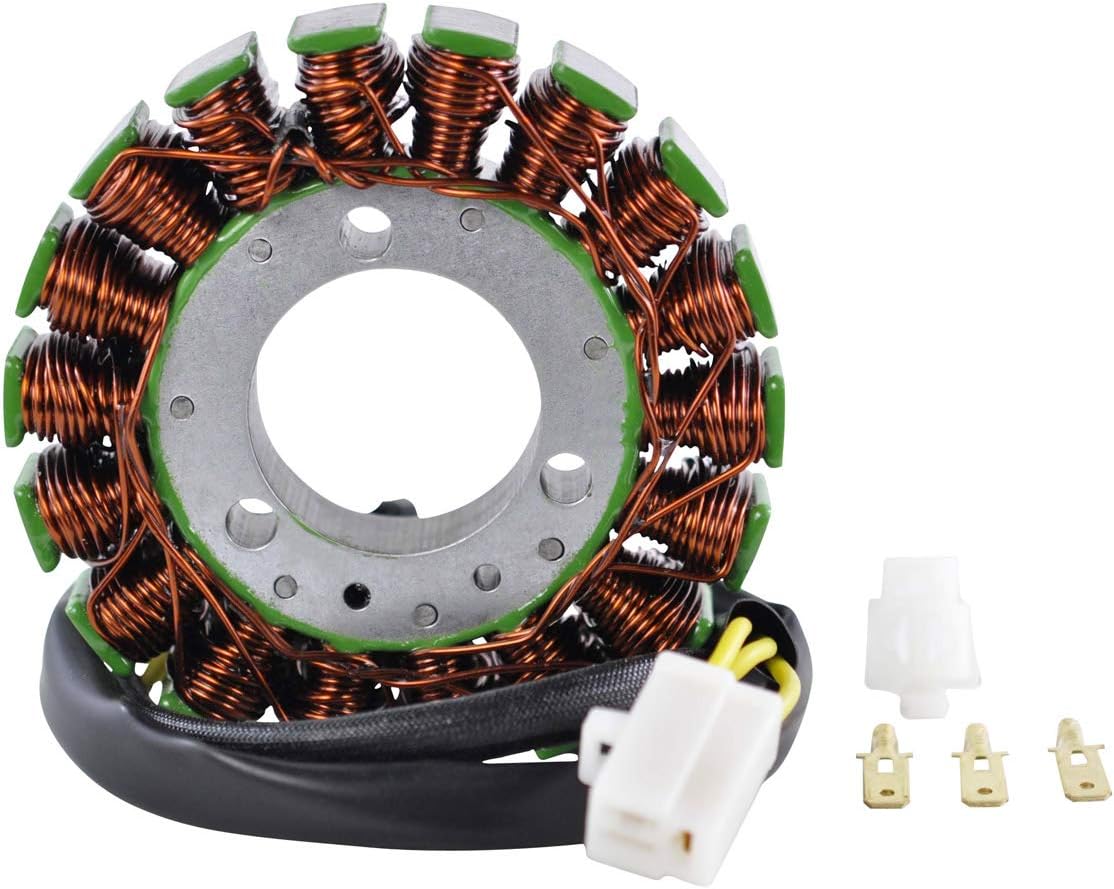 RMSTATOR Kit Stator + Voltage Regulator Rectifier + PeakRPM CDI Box + External Ignition Coil Replacement for Kawasaki KLF 300 Bayou 1986 1987