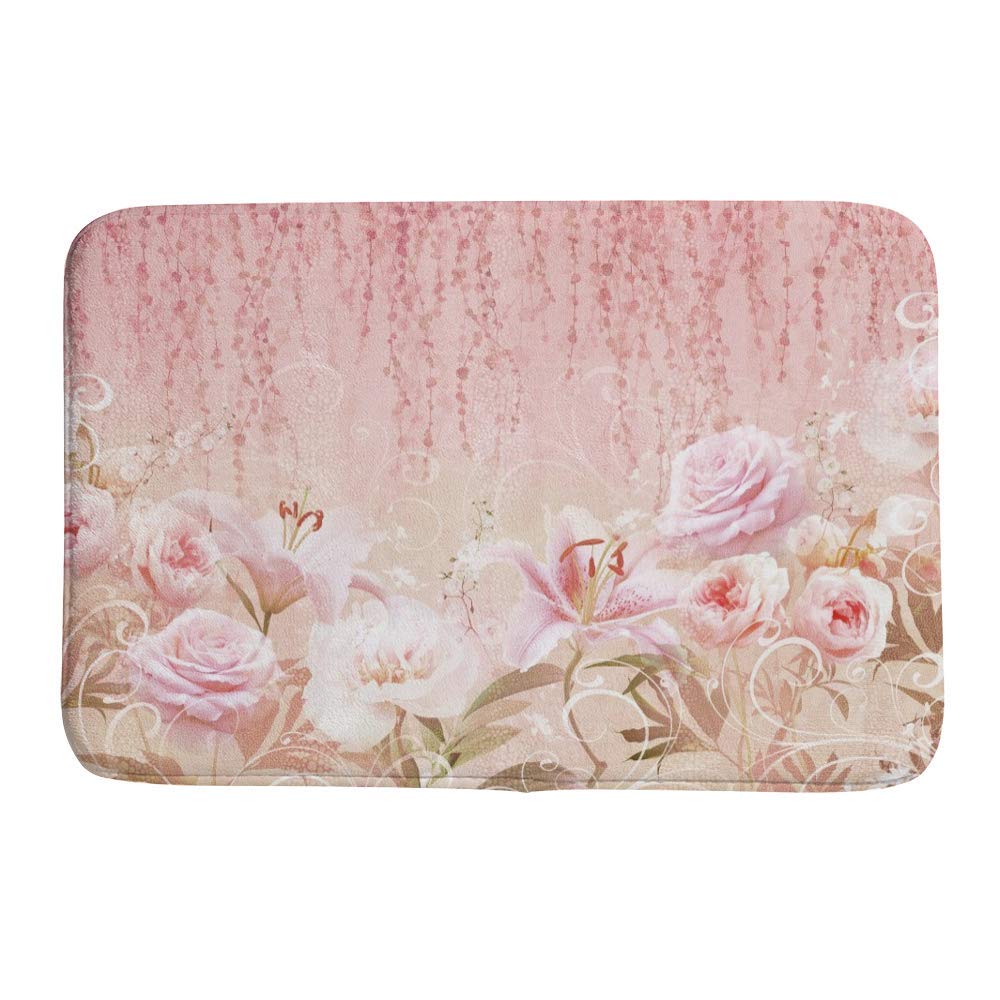 Tapis de bain antidérapant ultra absorbant en polaire corail rose