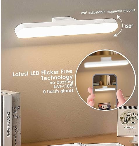 Miniatura 5 de Barra de luz LED magnética recargable, lámpara de escritorio de 10 W y 2000 mAh, tira de luces alimentada por batería, iluminación inalámbrica