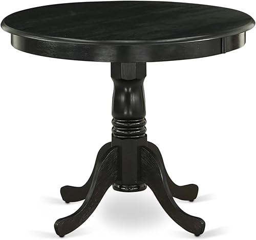 Miniatura 5 de East West Furniture Juego de mesa de comedor de madera antigua de 5 piezas en color negro