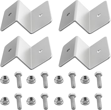 DGZZI Solar Panel Z Bracket Mounting Kit for RV, Roof, Boat, Off Grid 4 Set