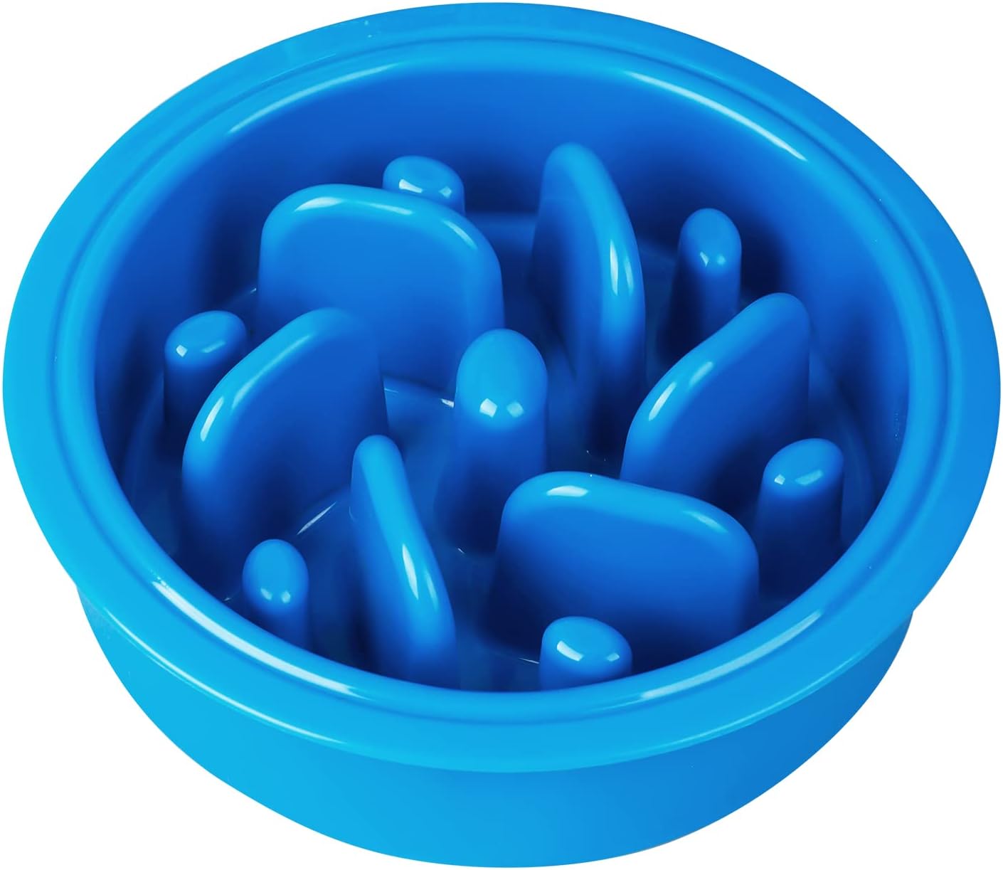 FOREYY Dog Slow Feeder Bowl for Raised Pet Feeders, Non Slip Puzzle Bowl, Anti-Gulping Pet Slower Food Feeding Dishes, Interactive Bloat Stop Bowls Preventing Choking Healthy Design Dogs Bowl(S,Blue)