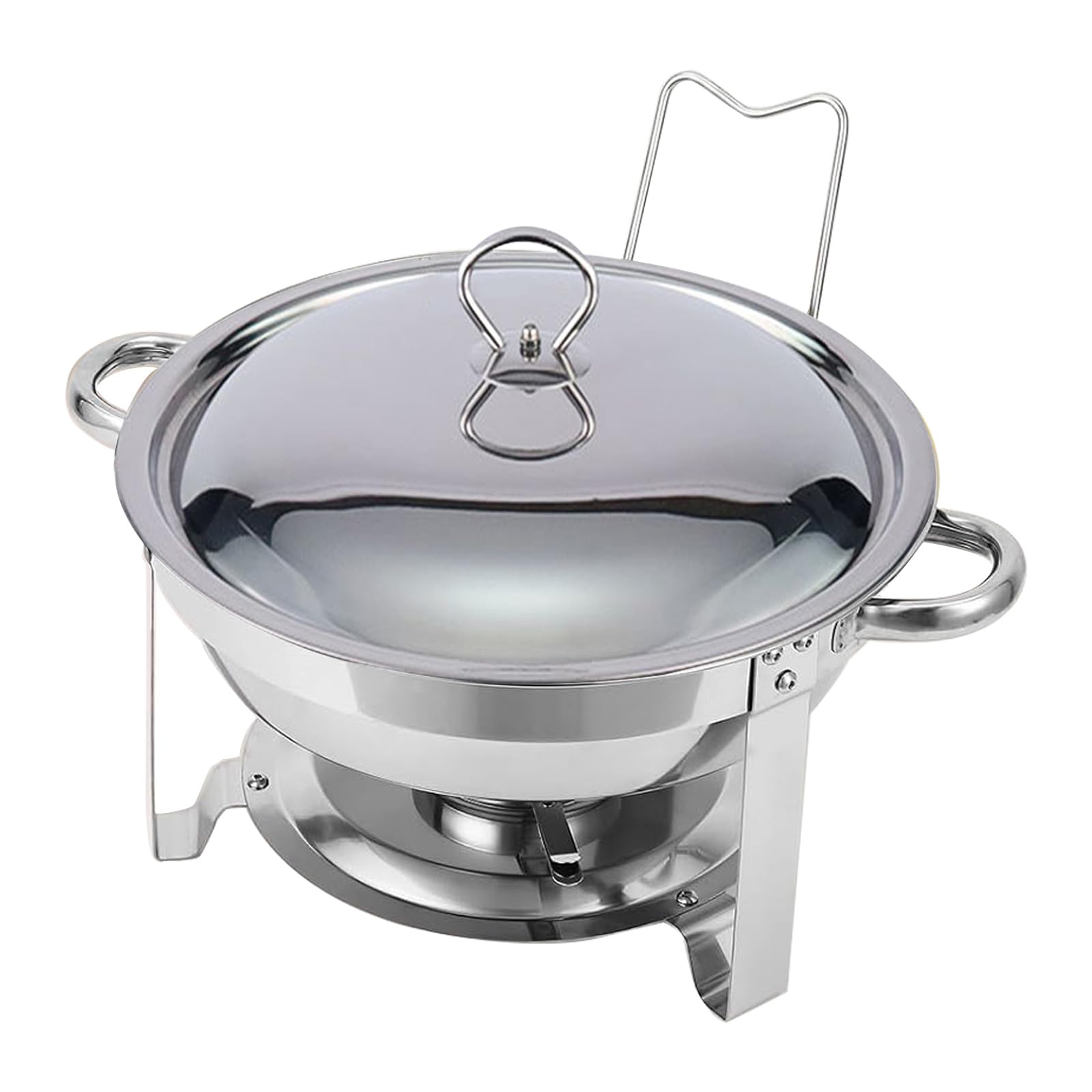 Calentador redondo de acero inoxidable de 4,5 L con tapa para eventos