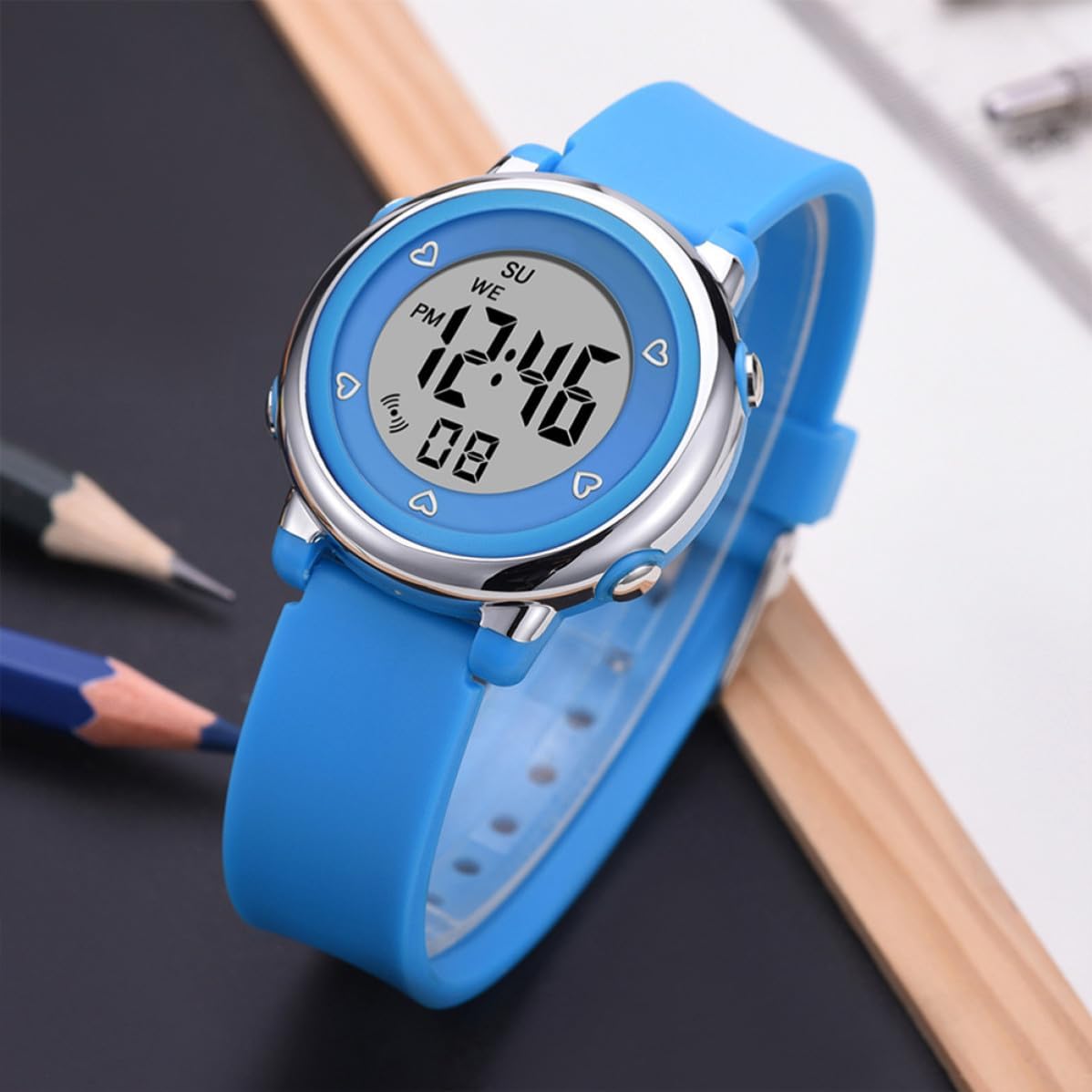 Student Electronic Watch with LED Luminous Display and Waterproof Design, Featuring Stopwatch Timing and Sturdy Comfortable Abs Strap for Occasion