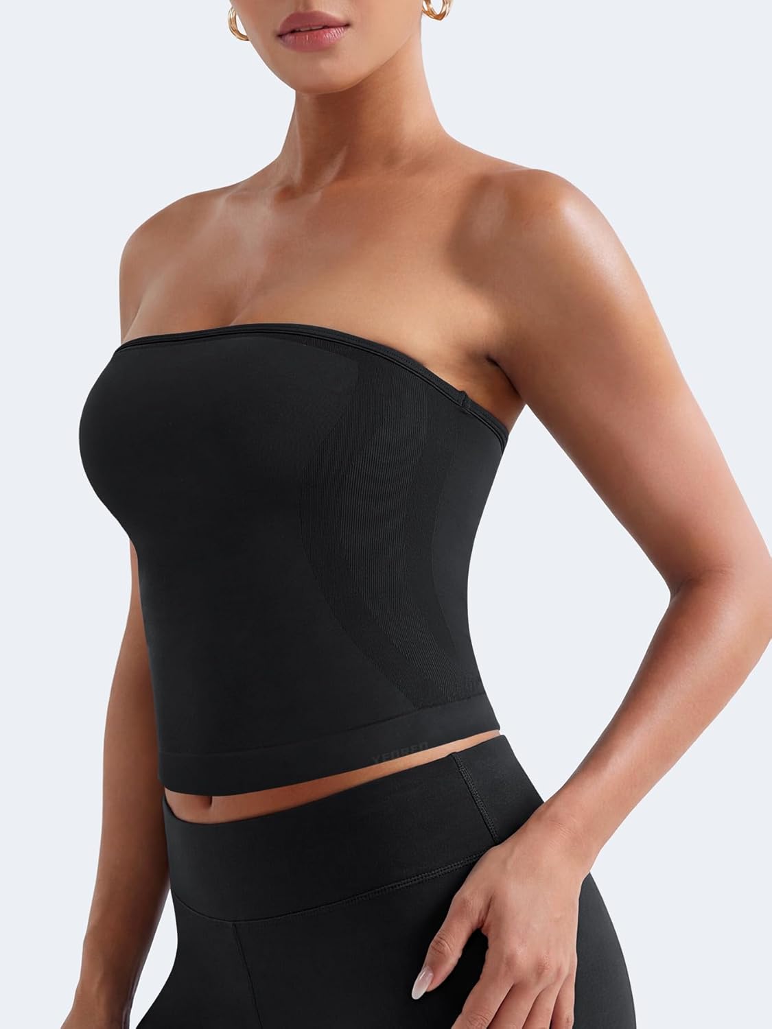 YEOREO Womens Workout Strapless Tube Top Zannie Going Out Seamless Padded Tank Tops Gym Yoga Light Support - Image 2