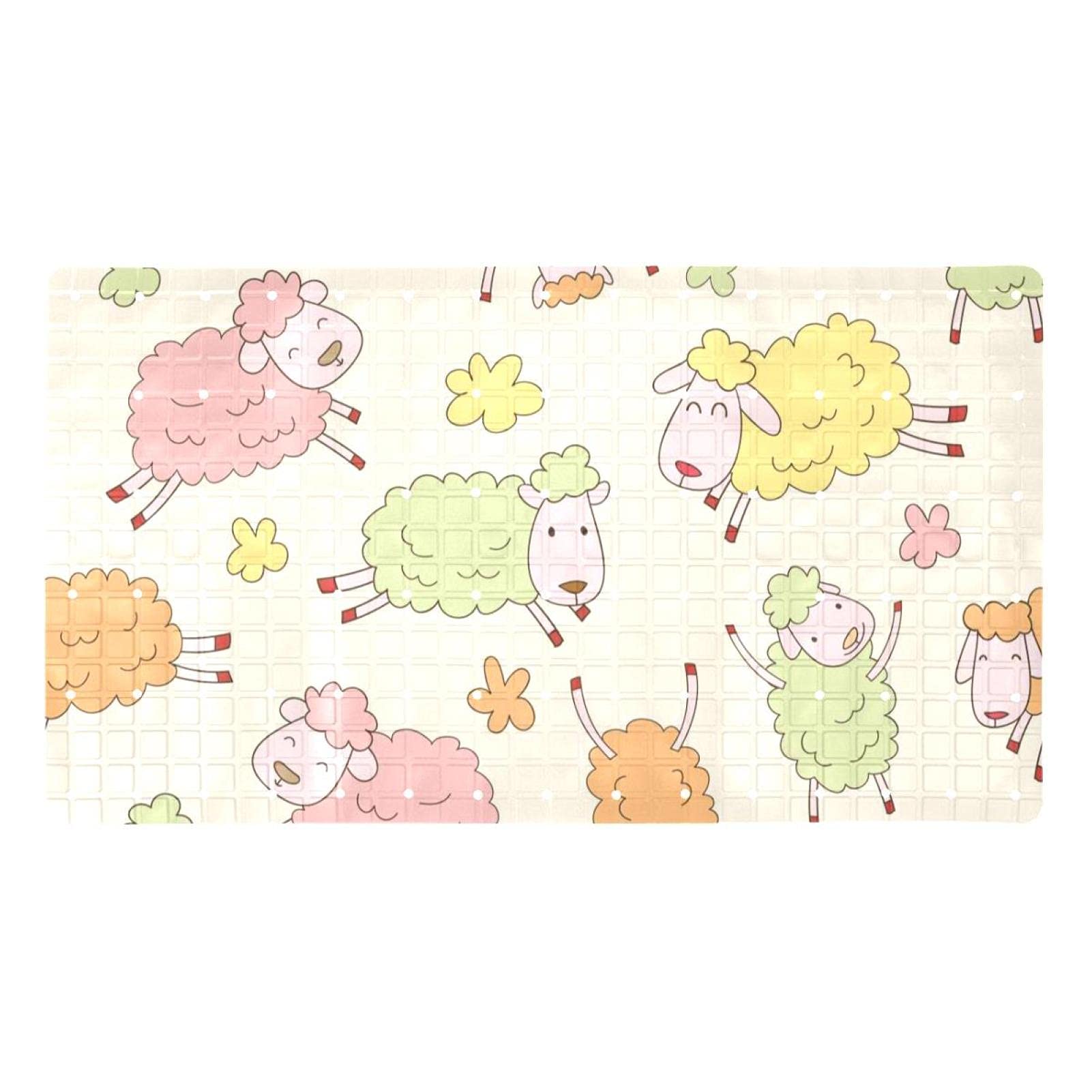 Tapis de bain antidérapant Bennigiry pour s'asseoir avec trous de drainage 39x70