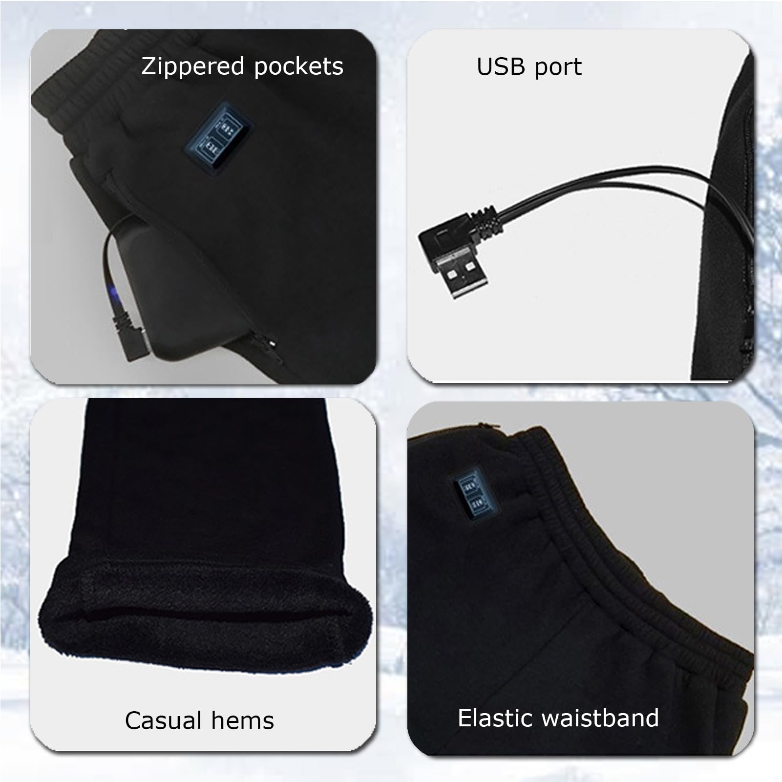 Fondo Intimo Riscaldante Intelligente per Uomo Donna Intimo Termico Baselayer Riscaldato Elettricamente A 12 Zone per La Stagione Fredda,M,Tops