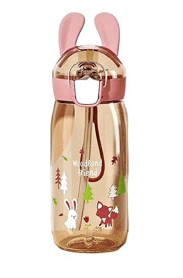 FunBlast Water Bottle for Kids, Cute Design Water Bottle with Sipper, Sipper Bottle for Kids -Anti-Leak Kids Cartoon Water Bottle for Kids - 550 ML (Rabbit)