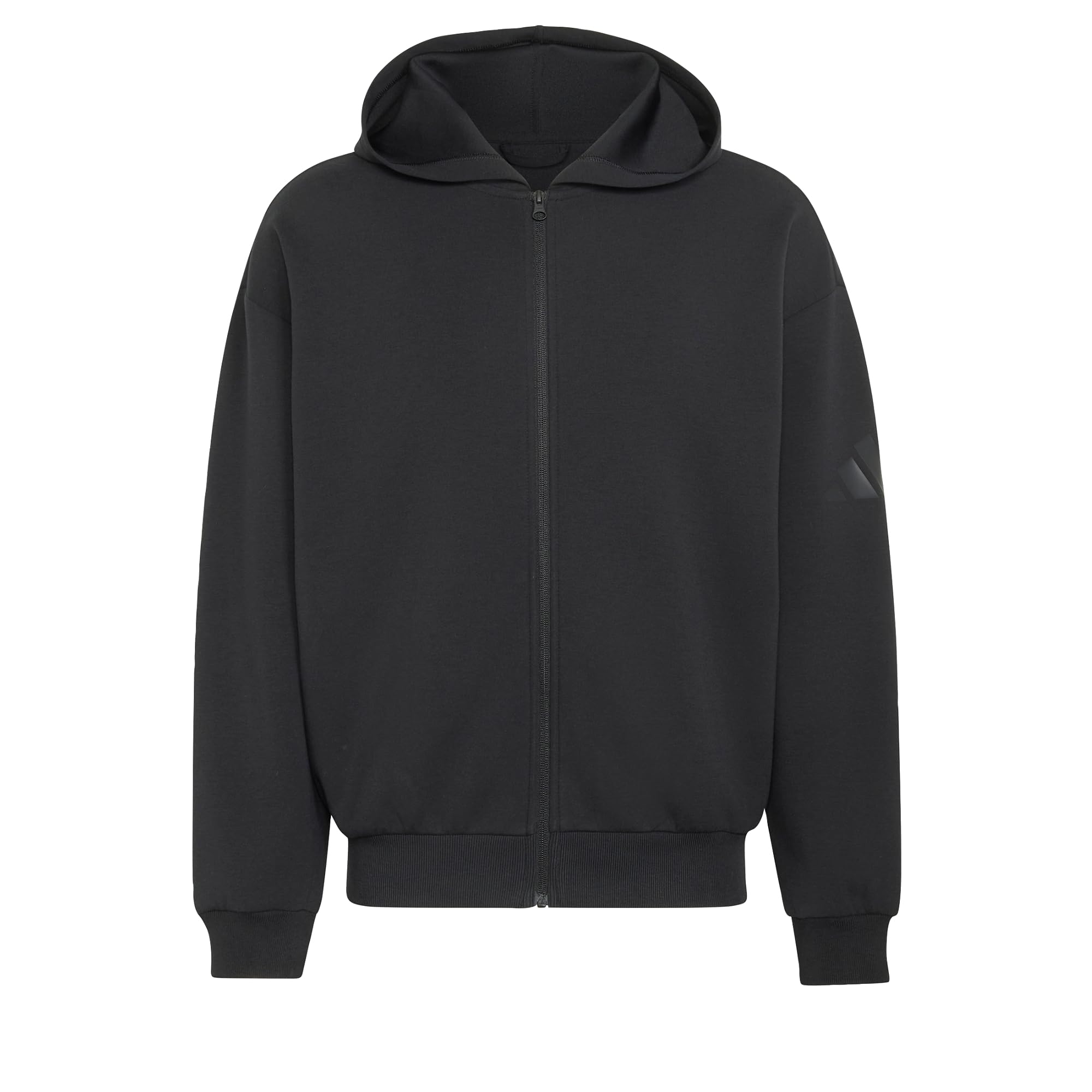 adidas Men's Soft Lux Full-Zip Hoodie Sweatshirt, black, 4XL