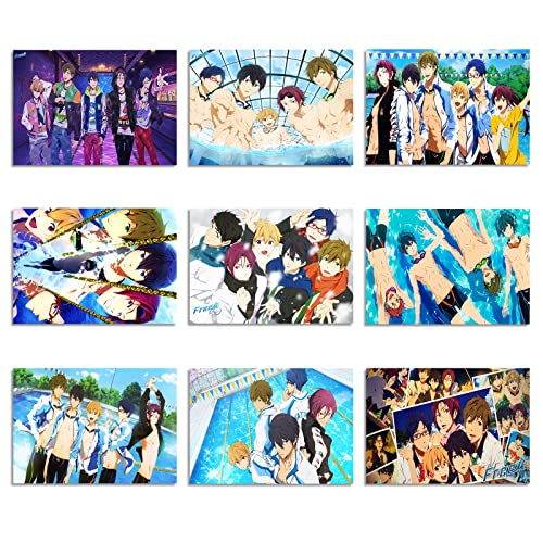 Free! Iwatobi Swim Club Poster 9 Pcs Take Your Marks Anime Posters Home Wall Decor 10*14 In Unframed