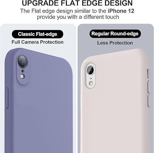 Miniatura 3 de Vooii Compatible con iPhone XR, silicona líquida mejorada con bordes planos, protección de cámara, forro de microfibra antiarañazos suave, funda