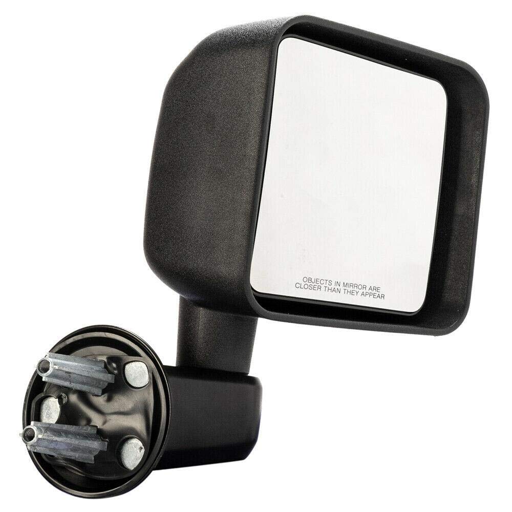 MOTORHOTPassenger Right Side Door Mirror Manual Fold Black Textured Mirror Replacement for 2007-2010 Jeep Wrangler