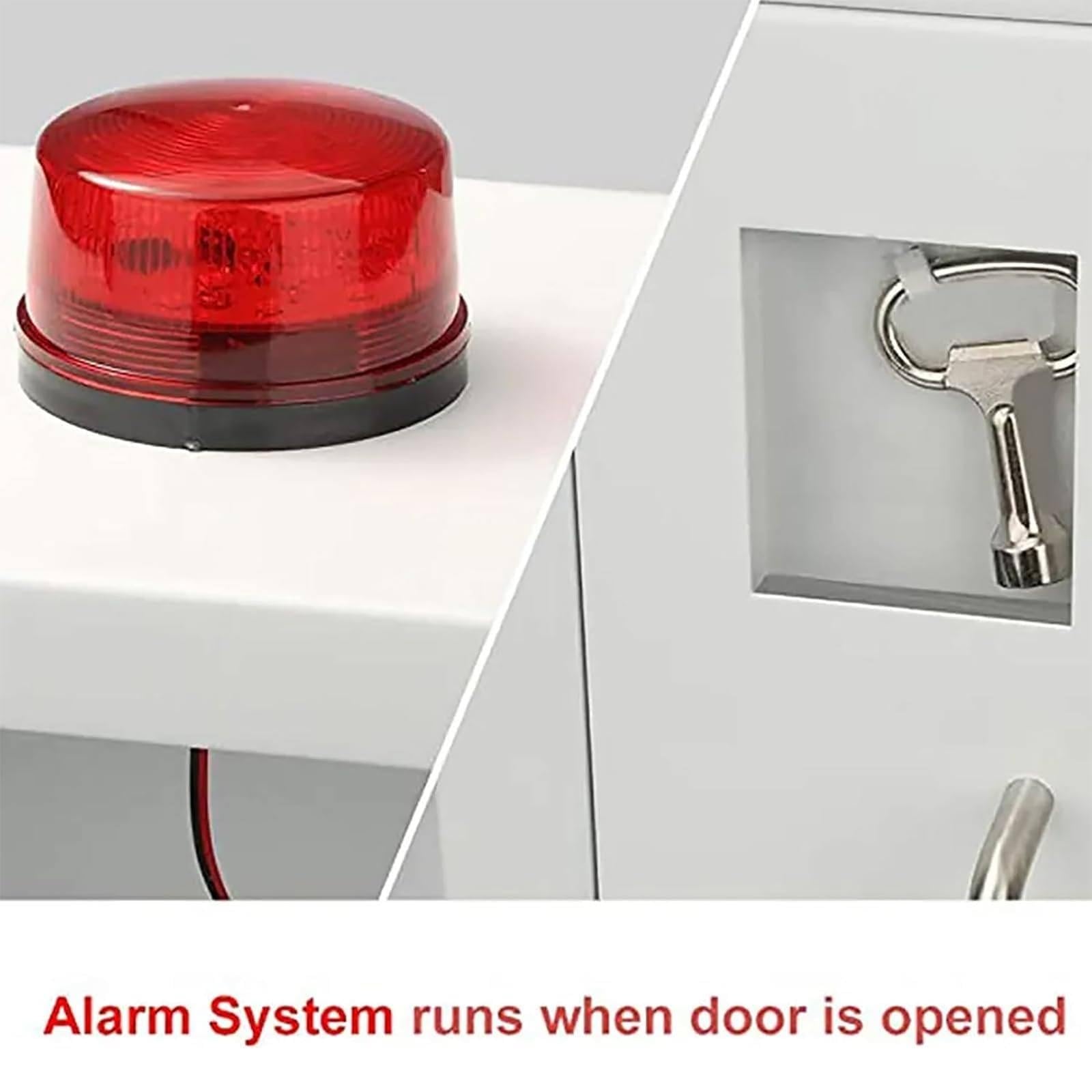 AED-Schrank, AED-Defibrillator-Wandschrank, Metall-Stahlplatten-Aufbewahrungsschrank mit Alarm und Licht, passend für alle Marken von Cardiac Science für öffentliche Plätze, 36 x 20 x 40 cm