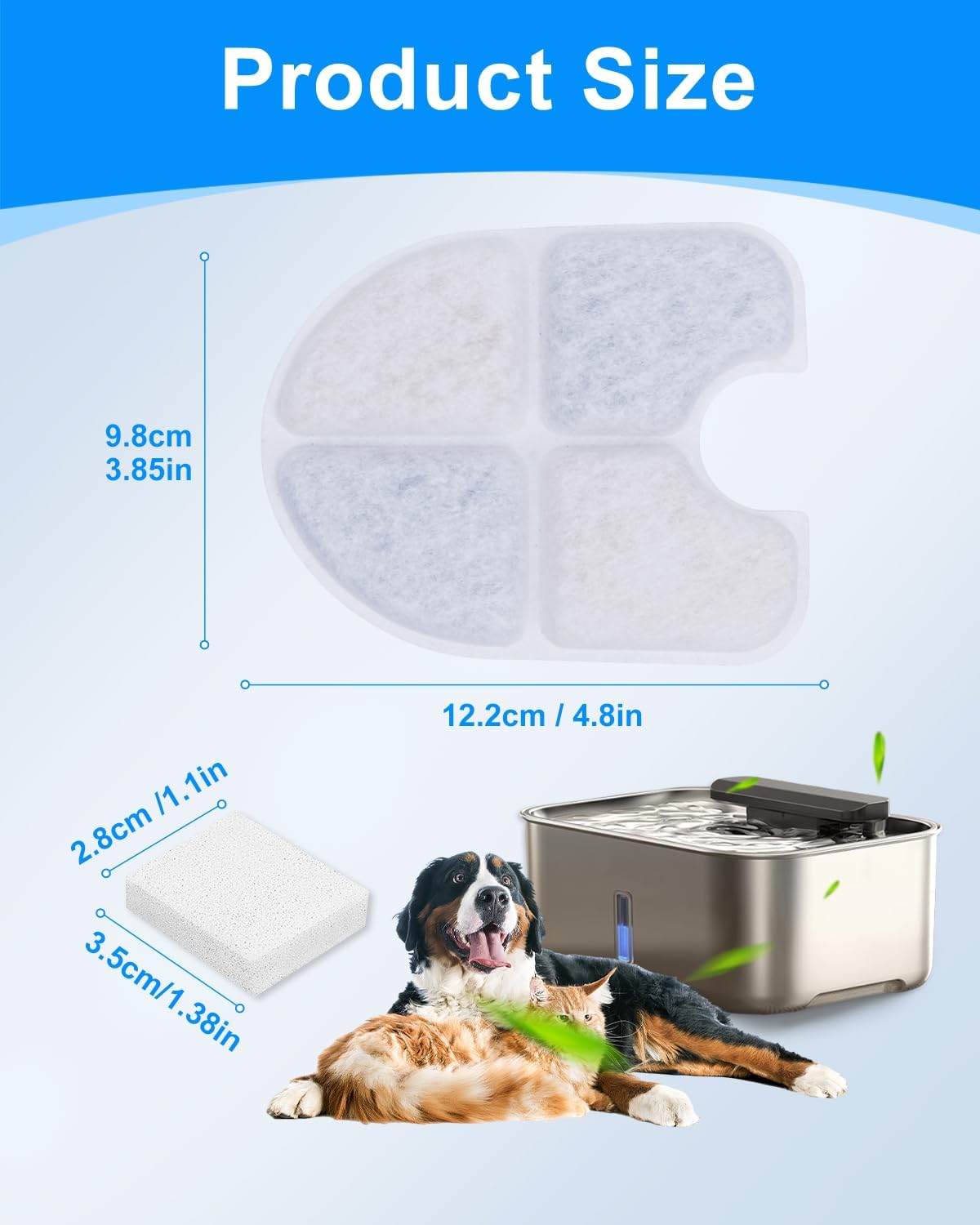 12 PCS Dog Water Fountain Filter Compatible with FEELNEEDY FN-W13 image 5