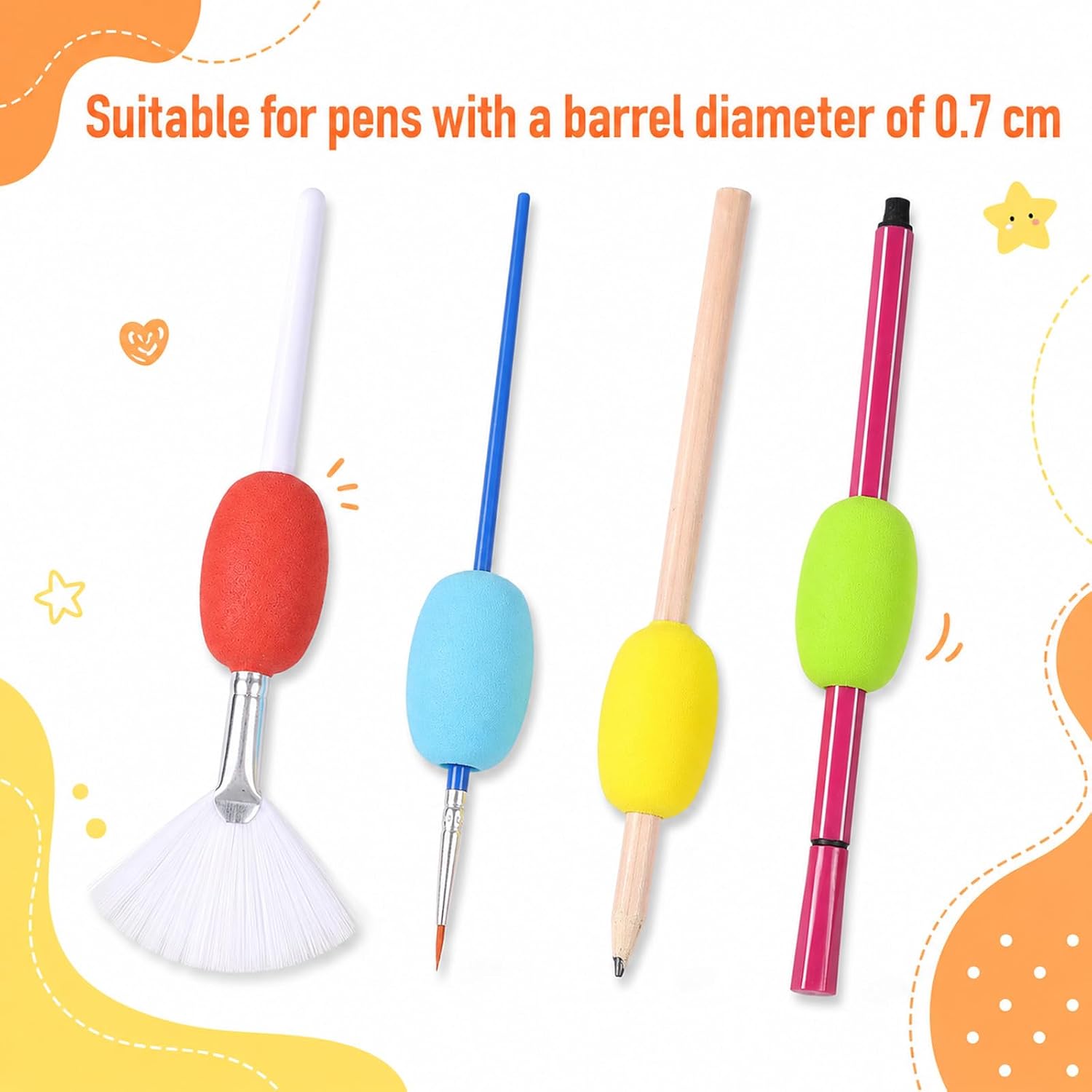 12-Pack Foam Egg Pencil Pen Grips for Adults, Cushioned Writing Aid