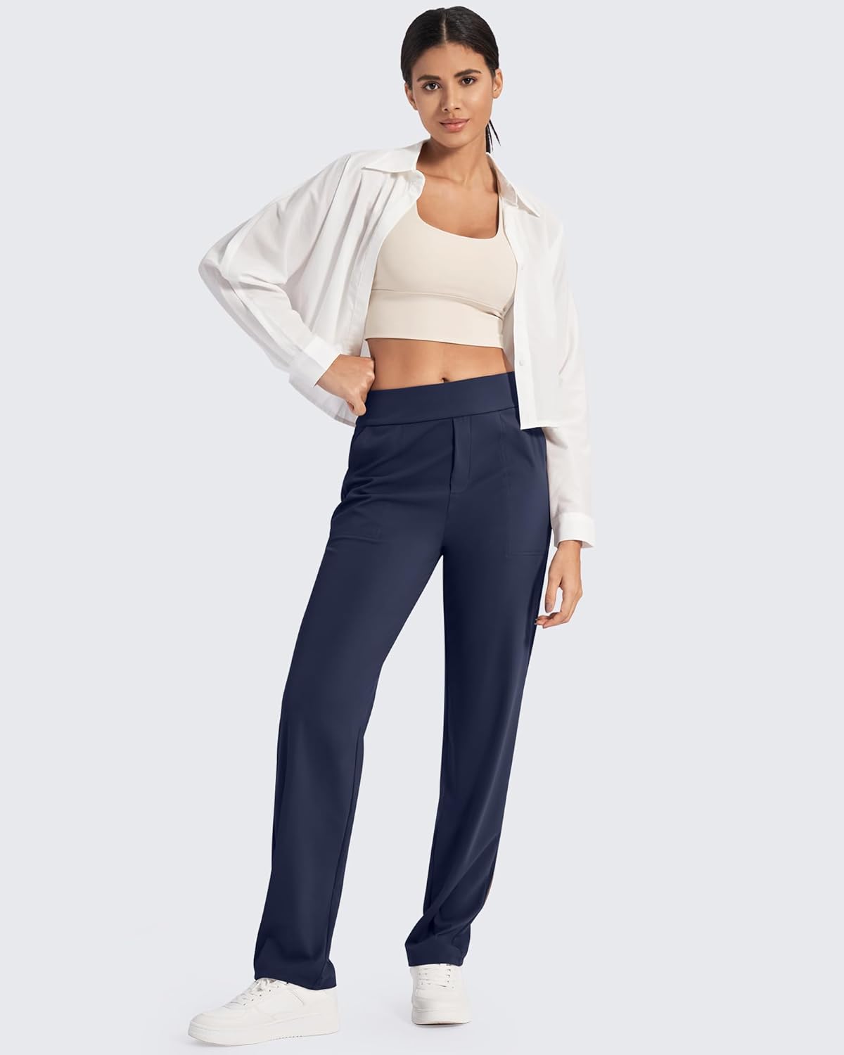 G4Free ShiftReady Yoga Pants Women High Waist Dress Work Pants with Pockets Straight Leg Business Casual Trousers 28"/30"/32" - Image 5