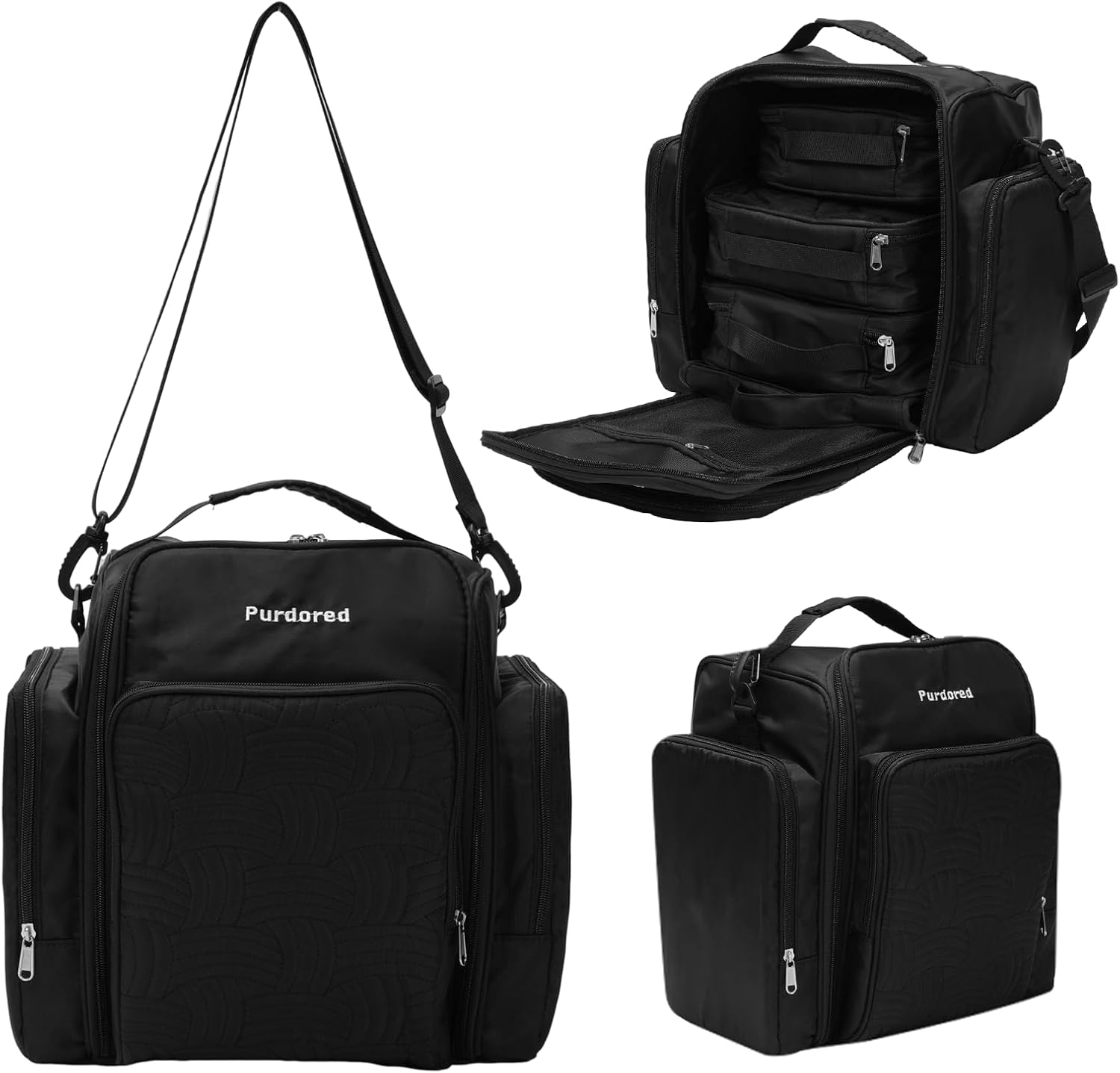 Multifunctional Travel Toiletry Bag With Jewelry Organizer,Portable Hanging Storage Bag With 4 Compartments,Large Capacity Makeup Case For Skincare & Bathroom Essentials (Black)