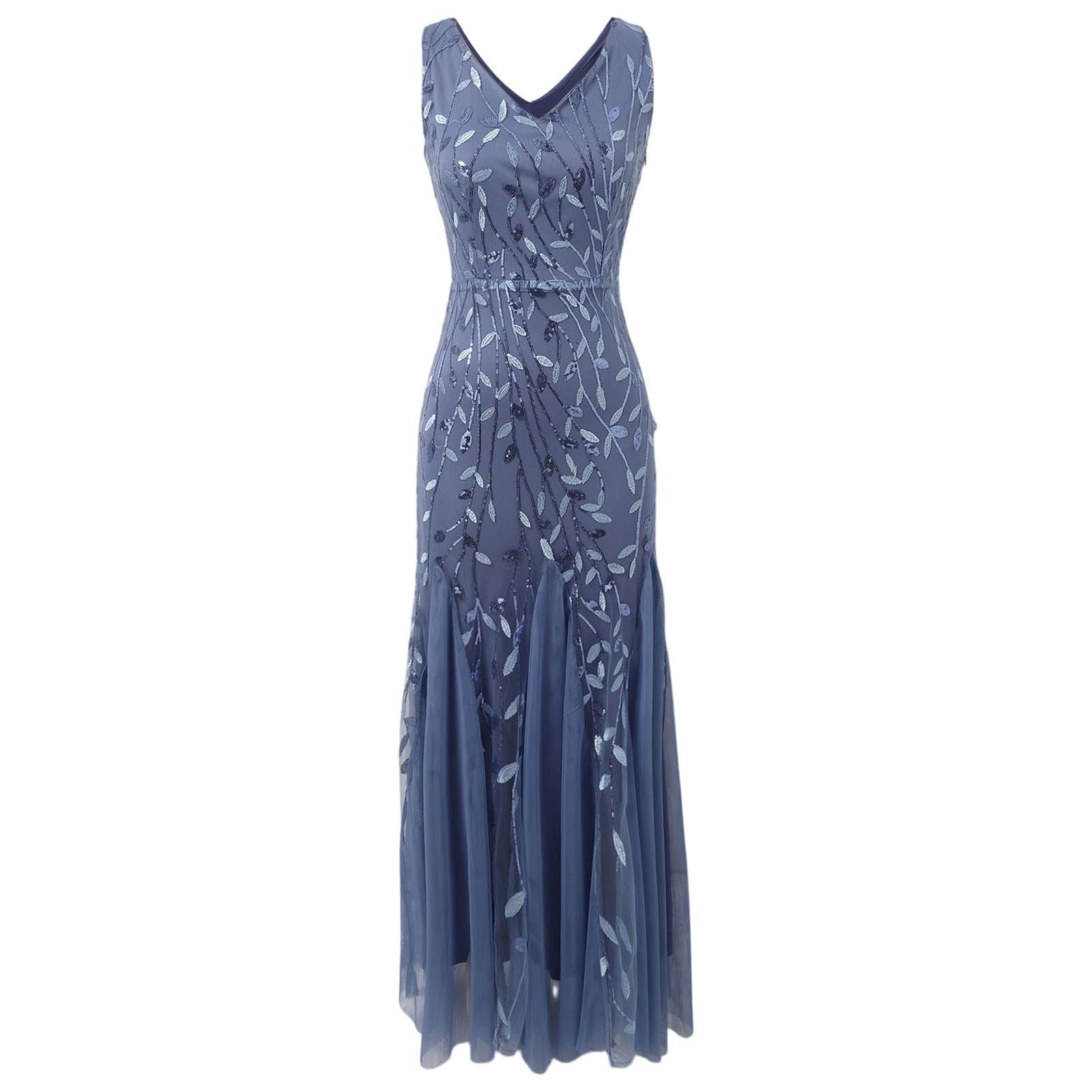 Vestidos De Fiesta Mujer Elegantes Vestido Invitada Boda Mujer Elegante Formal Noche con Escote Brillante Lentejuelas Bodycon Cóctel Fiesta para Boda Gala