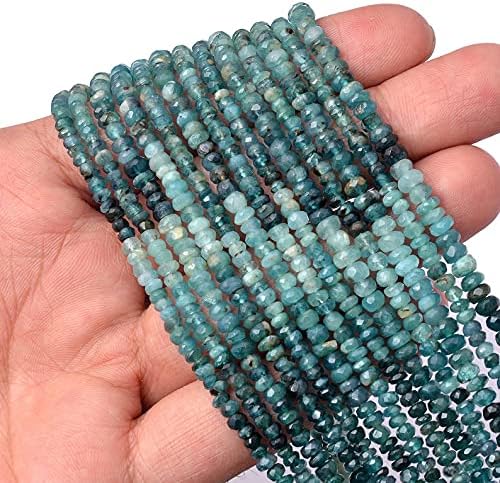 Rare Natural Grandidierite 4mm-4.5mm Faceted Rondelle Beads | 13inch Strand | Grandidierite Semi Precious Gemstone Hand Cut Loose Beads