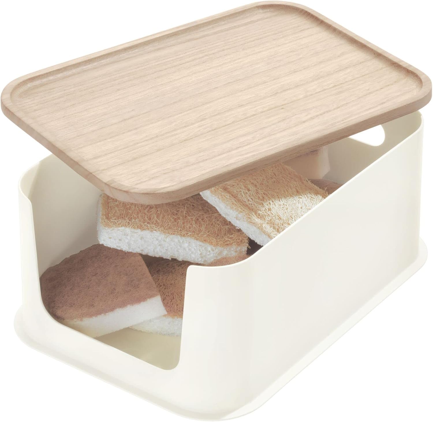 iDesign Recycled Plastic Grooved Organizer Insert, 7.6" x 11.1" x 2.5", Coconut