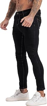 GINGTTO Mens Skinny Fit Jeans Slim Fit Super Comfy Stretch Straight Leg  Jeans Pants Black 28 at Amazon Men's Clothing store