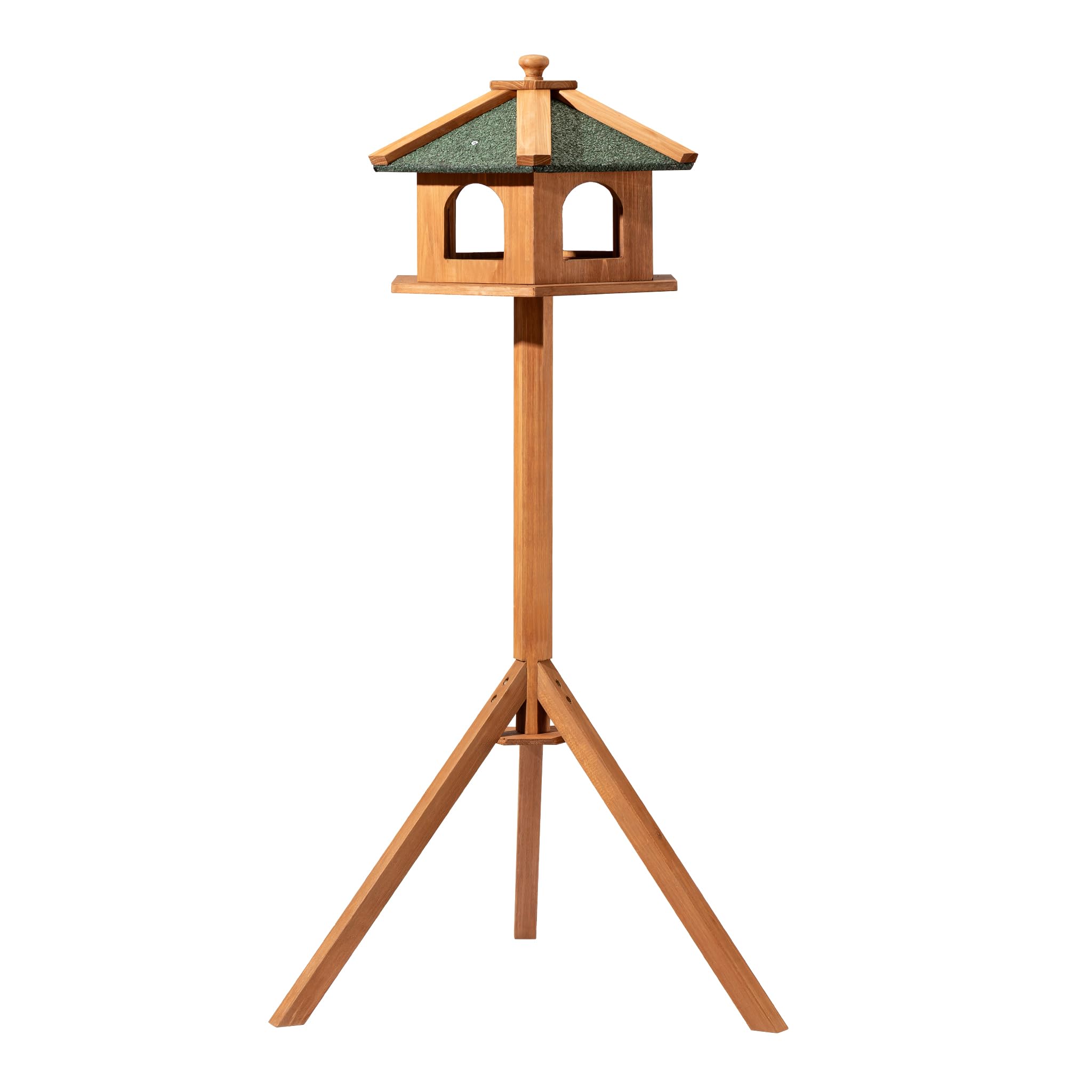 Mangiatoia per uccelli selvatici con supporto in legno di abete 115cm Resistente Con finestre