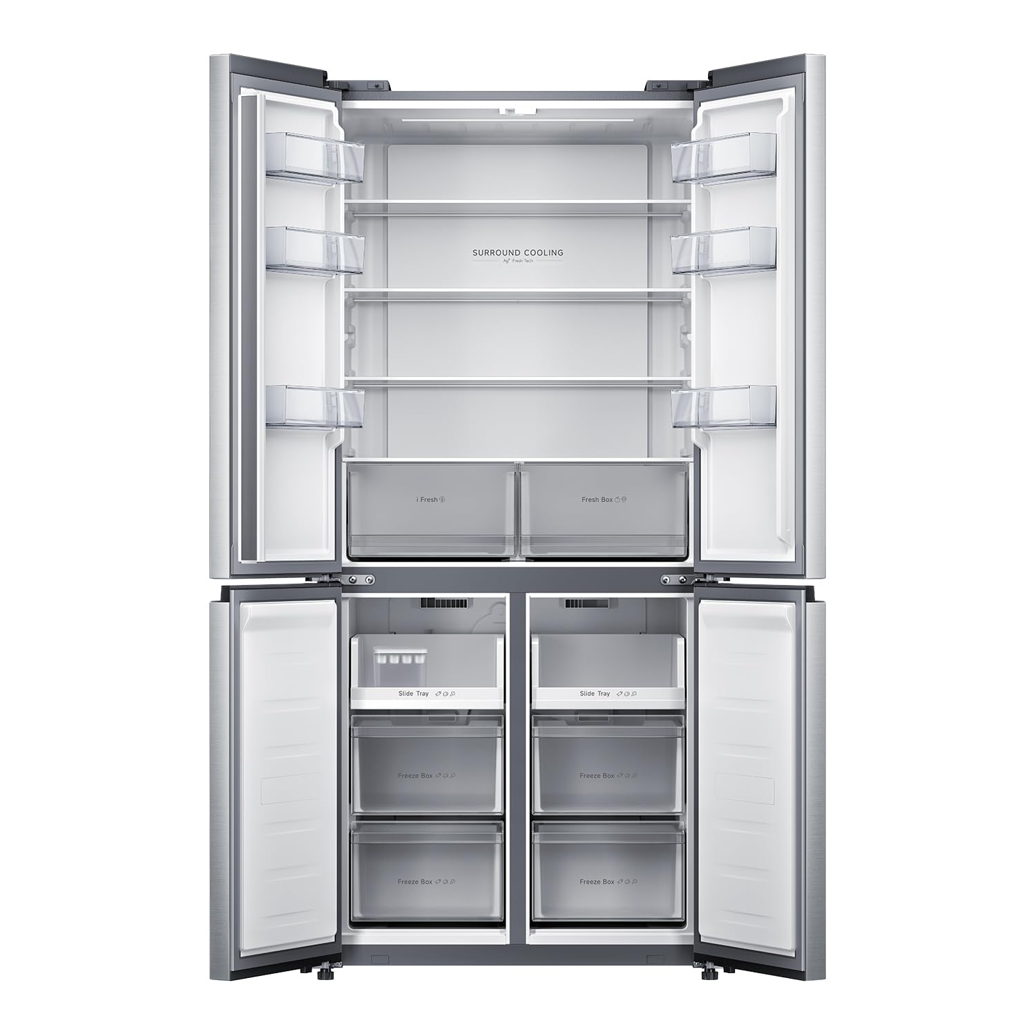 XIAOMI Mijia Réfrigérateur Multi-portes 502L, No Frost, Zone convertible i Fresh, Ag⁺ Antibactérien, Dual Inverter, Contrôle Intelligent, Faible Niveau Sonore, Argent, W852×D600×H1912 mm
