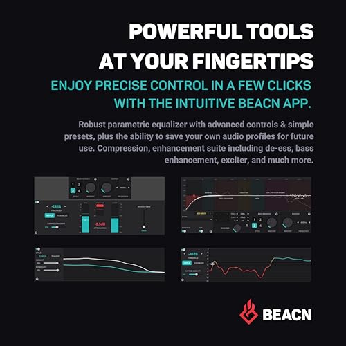 Miniatura 4 de BEACN Micrófono (oscuro) micrófono USB para transmisión de juegos, podcasting y creación de contenido con iluminación RGB, ecualizador integrado,