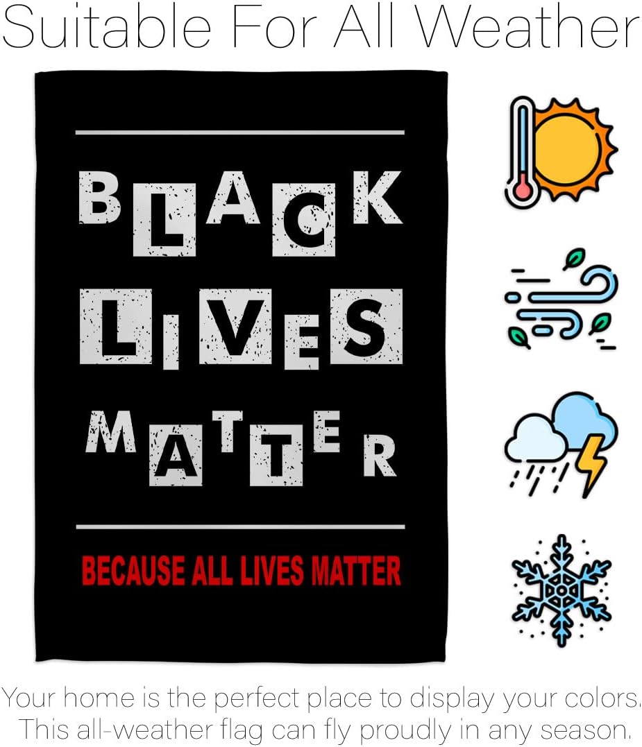 Black Lives Matter Justice for BLM House Flag - Pack Support Cause Anti Racism Revolution Movement Equality Social USA Applique - Decoration Banner Small Garden Yard Gift Double-Sided Made in 28 X 40