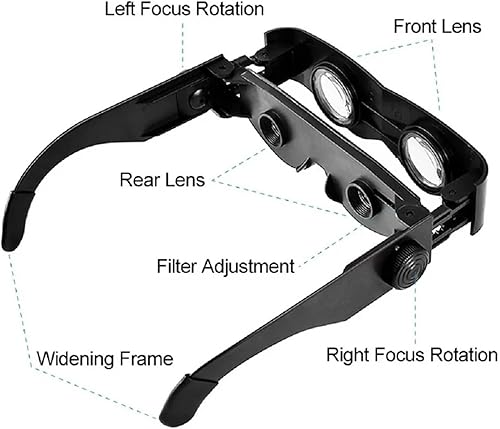 Miniatura 4 de Prismáticos de pesca, gafas binoculares profesionales manos libres para pesca, observación de aves, deportes, conciertos, teatro, visión de vista,