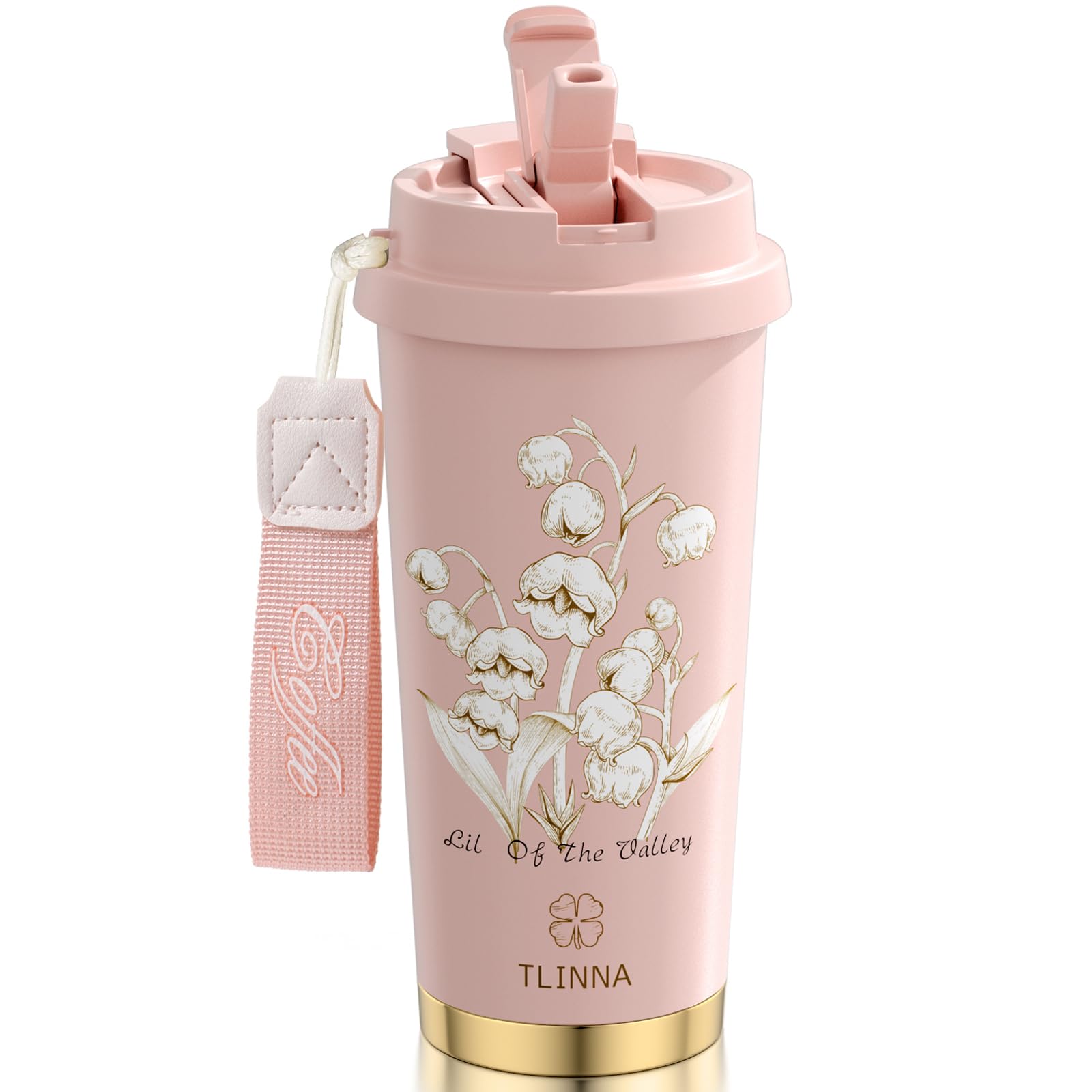 Photo 1 of [2-IN-1 LID] Travel Mug,Coffe mug,Coffe cup,Ceramic coating Lined,316 Stainless Steel,BPA Free,Vacuum Insulated Tumbler for Water, Iced Tea or Coffee, Smoothie and More (Bell Orchid-Pink, 18 Ounces)