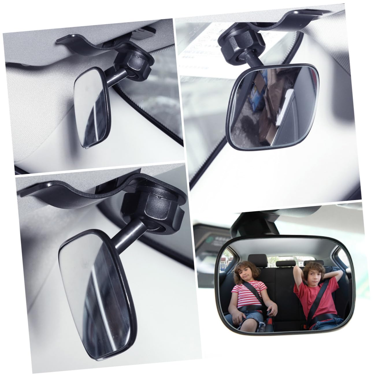 Gatuida 3piezas Espejo De Seguridad Para Del Coche Espejo Retrovisor y Resistente Visibilidad Amplia Para Supervisar Tu Hijo Negro