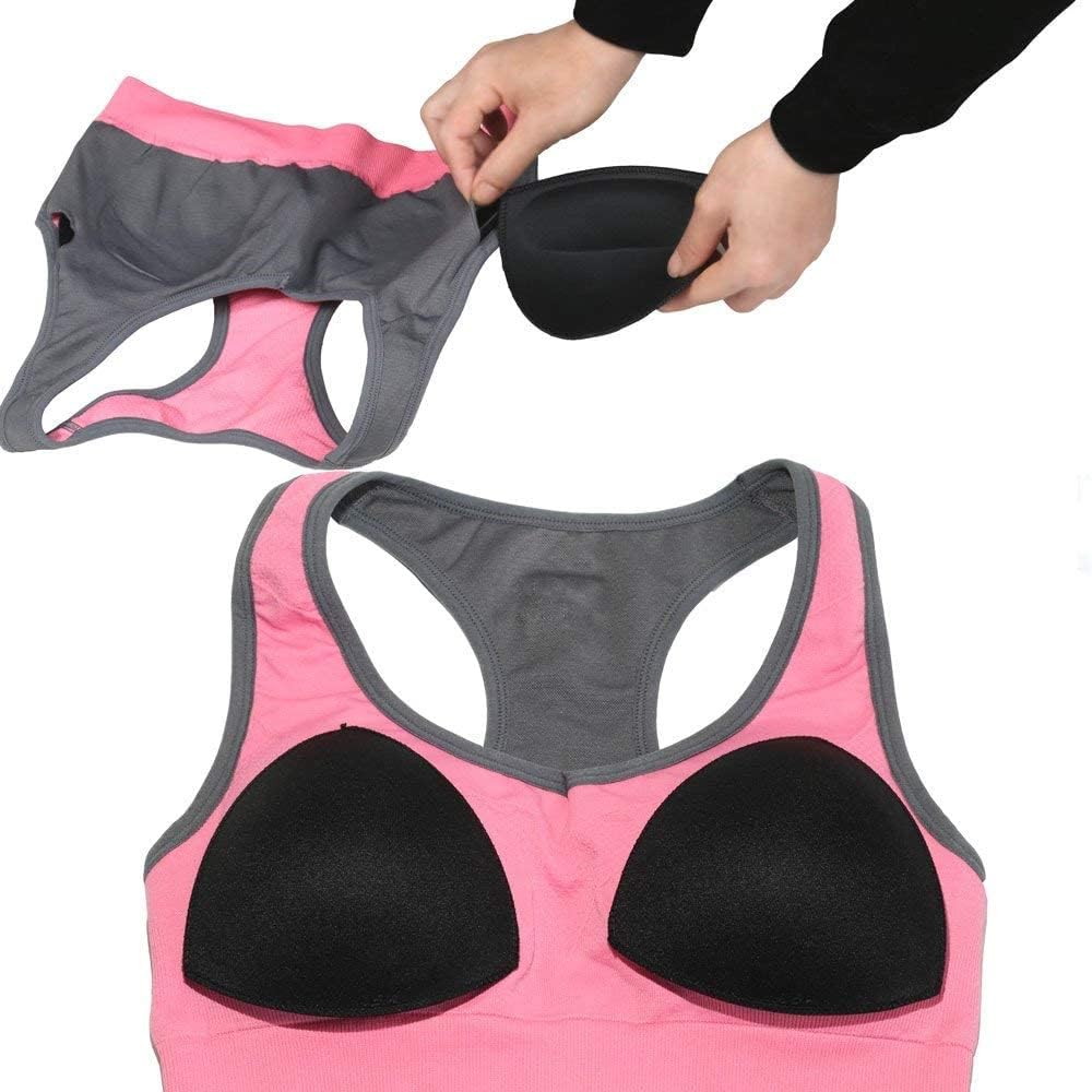 Bra Pads Inserts Breast Enhancers 2 Pairs & Bra Insert Pads Swimsuit Padding 3 Pairs in Black for C/D Cup Size