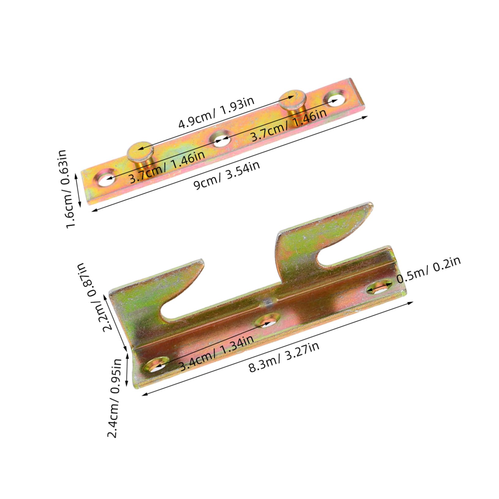IWOWHERO 4 Sets Bed Hinge Fitting Bracket Heavy Duty Quiet Folding Hardware for Frame Stability with Screws for Home Furniture Installation
