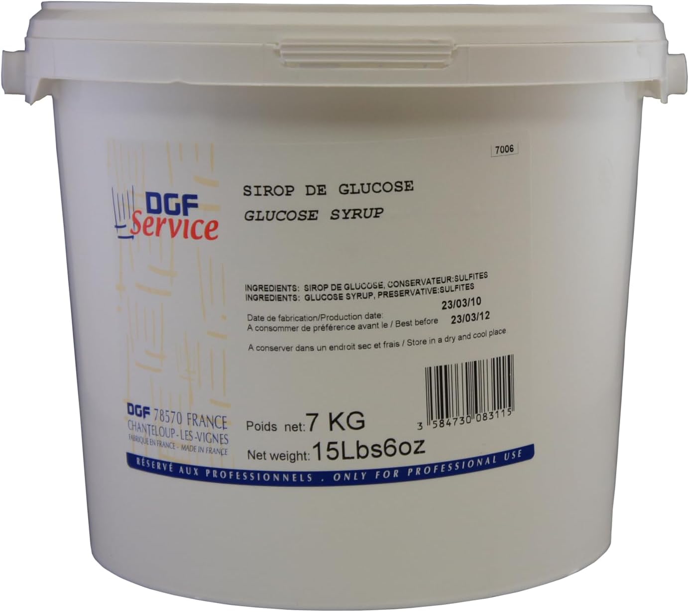 DGF Glucose Syrup - Premium Sweet Base for Pastries and Confections, Imported from France, 15.4 Lb Tub