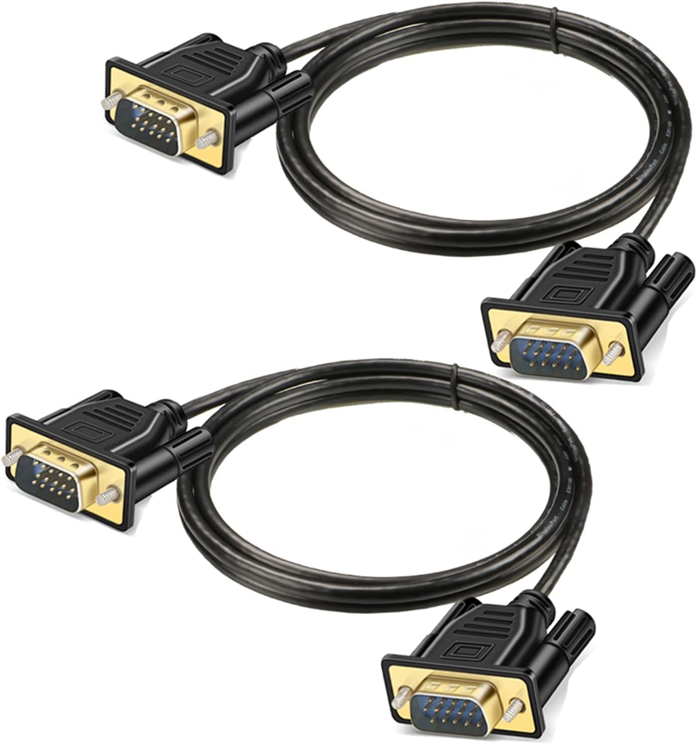 Tech Deals 🔥 VGA to VGA Cable 6ft 2-Pack,UKYEE SVGA HD15 Cord 1080P Full HD VGA Computer Monitor Cables with 15 pin 24k Gold-Plated Male to Male Cord for PC Laptop TV Projector