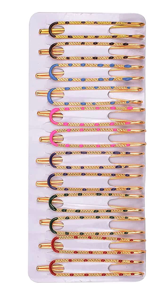 Myynti Stainless Steel Saree Pins Chunari Pin Hijab Pin Fancy Patli Hold Sadi Dupatta Brooch Pin for Women (YELLOW) 12 PCS (B09V2BNQNG) Amazon Price History, Amazon Price Tracker