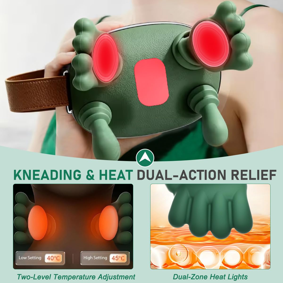 Masajeador Cervical y Espalda 4D Biónico Inalámbrico con 3 Ajustes y 2 Niveles de Calor