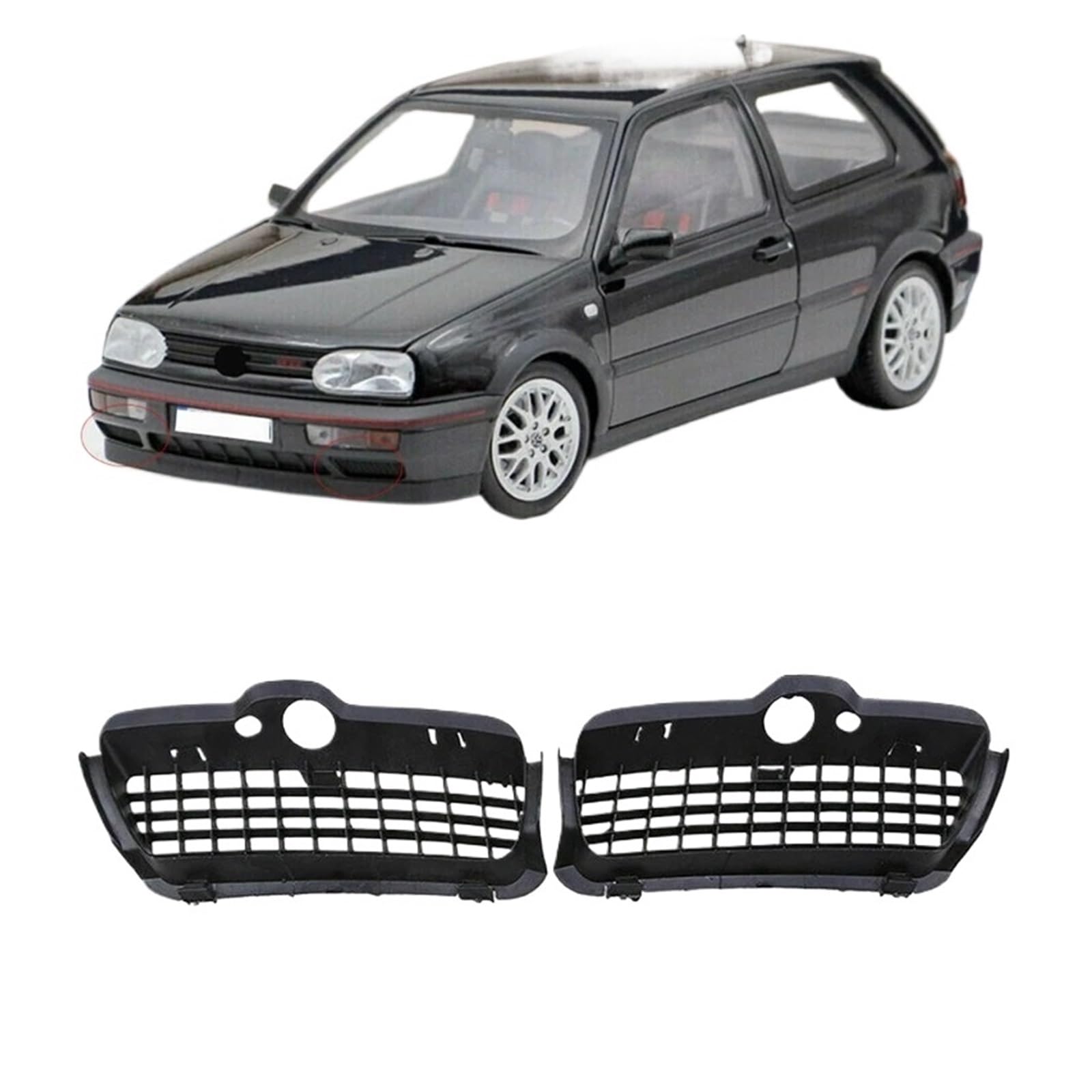 Griglia di copertura fendinebbia paraurti anteriore auto adatta for Golf MK3 for Rabbit 1994 1995 1996 1H6853665A 1H6853666