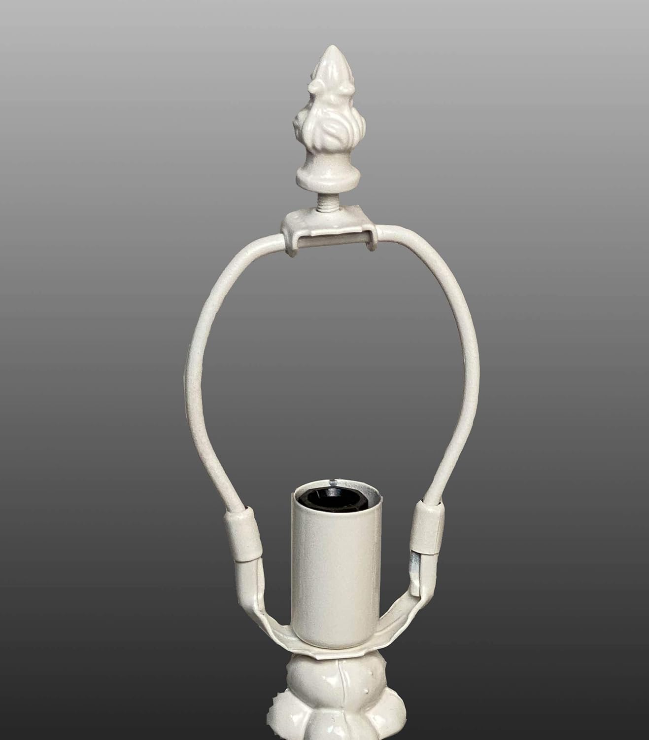 Tiffany Style Small White Cast Metal "Nouveau" Table Lamp Base Only No Shade